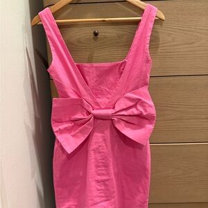 Chic Pink Bow Mini Dress